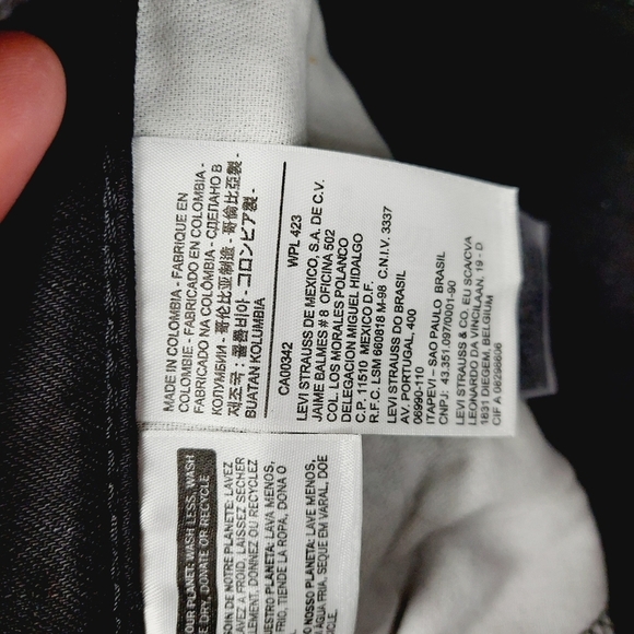 Levi's Black Cotton High Rise Straight Leg Jeans 4360 - Picture 7 of 10